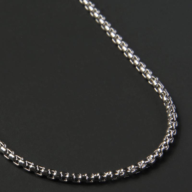 Classic 2mm Black Box Chain Necklace Men Titanium Steel For Jewelry