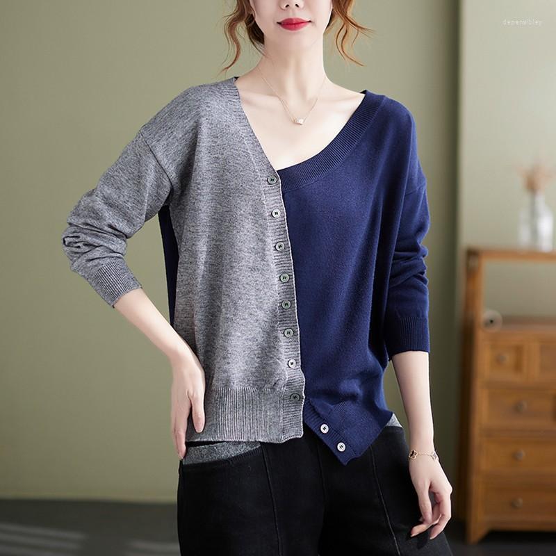 Women's Knits & Tees Women Knitted Cardigan Coats Long Sleeve 2022 Korean Style V-neck Patchwork Color Pullover Asymmetrical Tops Casual Swe, Blue
Women's Knits & Tees Women Knitted Cardigan Coats Long Sleeve 2022 Korean Style V-neck Patchwork Color Pullover Asymmetrical Tops Casual Swe, Blue