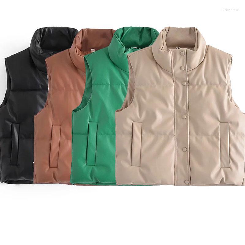 Women's Vests Nlzgmsj ZBZA Women 2022 Fashion Leather Vest Pocket Padded Waistcoat Vintage Sleeveless Female Outerwear Streetwear 202211 Luc, As picture
Women's Vests Nlzgmsj ZBZA Women 2022 Fashion Leather Vest Pocket Padded Waistcoat Vintage Sleeveless Female Outerwear Streetwear 202211 Luc, As picture