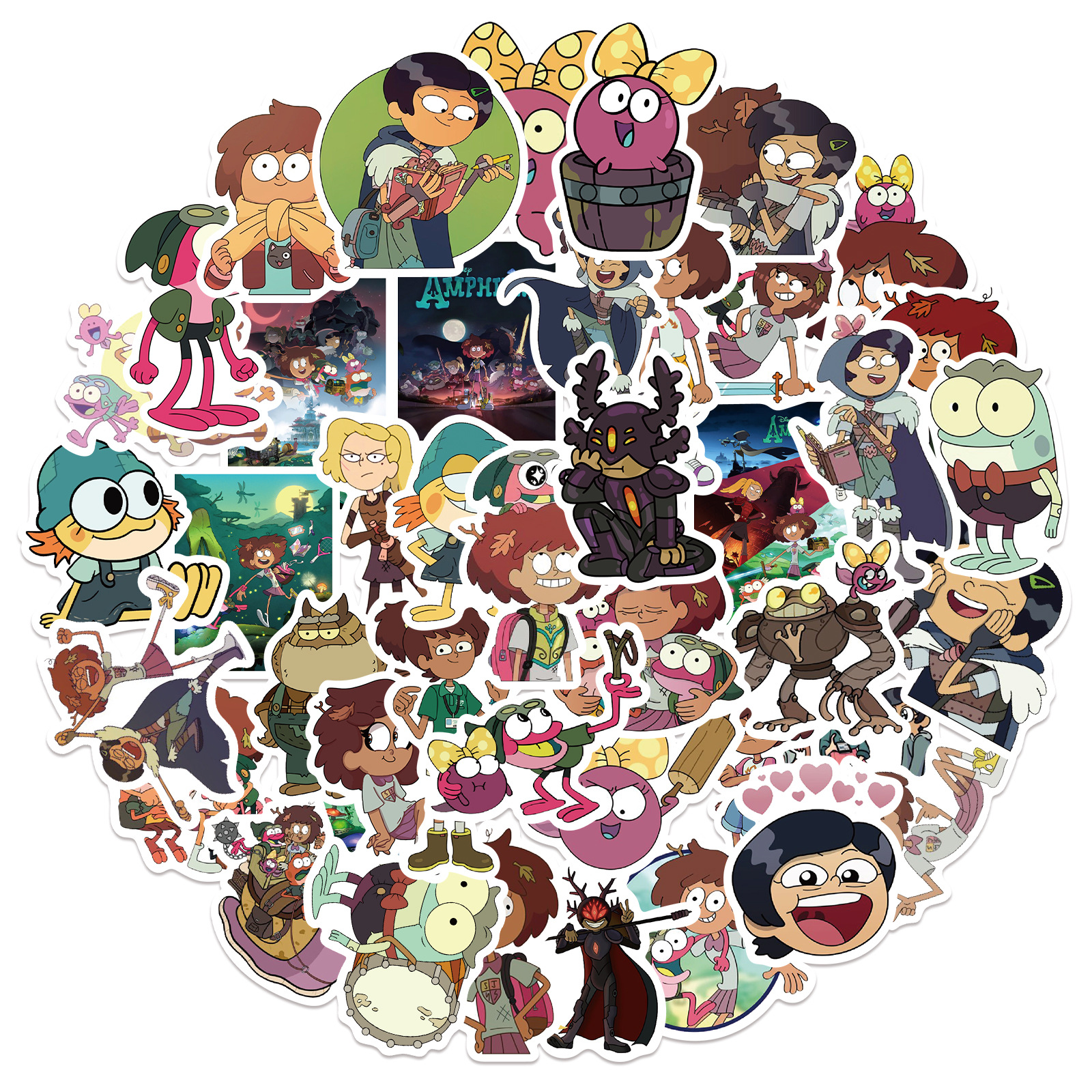 50Pcs Cartoon Anime Amphibia Sticker Graffiti Stickers for DIY Luggage Laptop Skateboard Motorcycle Bicycle Stickers