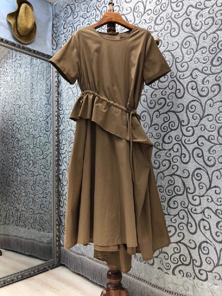 Casual Dresses Summer Plus Size Dress High Quality Women O-Neck Drawstring Waist Ruffle Deco Short Sleeve A-Line Coffee GreenCasual, Black
Casual Dresses Summer Plus Size Dress High Quality Women O-Neck Drawstring Waist Ruffle Deco Short Sleeve A-Line Coffee GreenCasual, Black