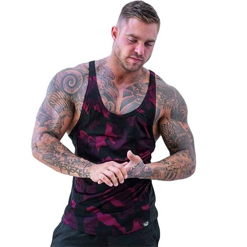 New Mens Camouflage Tank Tops sleeveless Shirt Gyms Fitness Bodybuilding Singlet Sling Vest Male Summer Casual Fashion Clothing