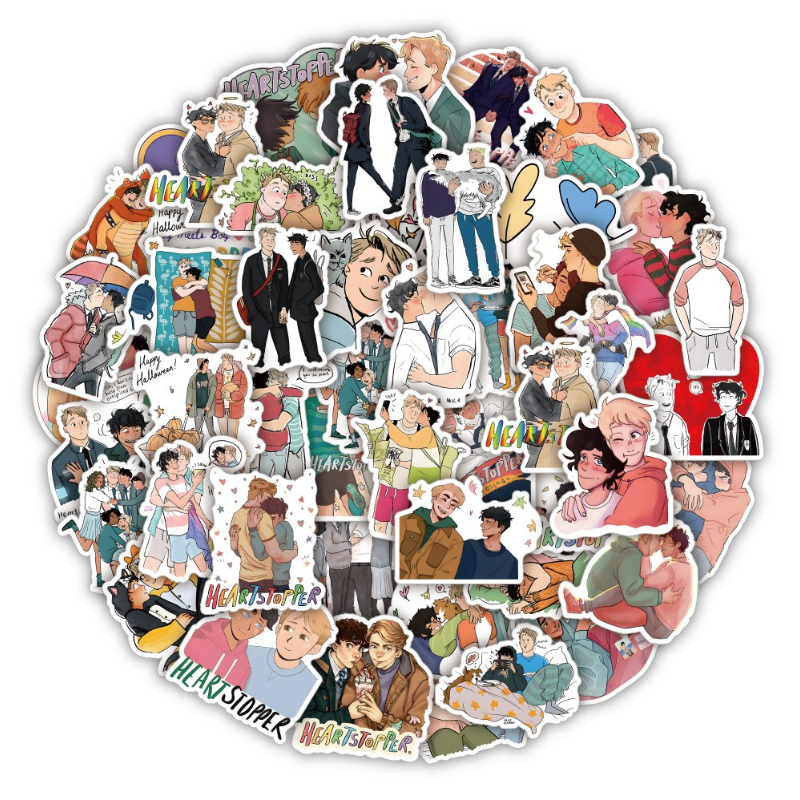50pcs Heartstopper stickers graffiti Stickers for DIY Luggage Laptop Skateboard Motorcycle Bicycle Decals Wholesale