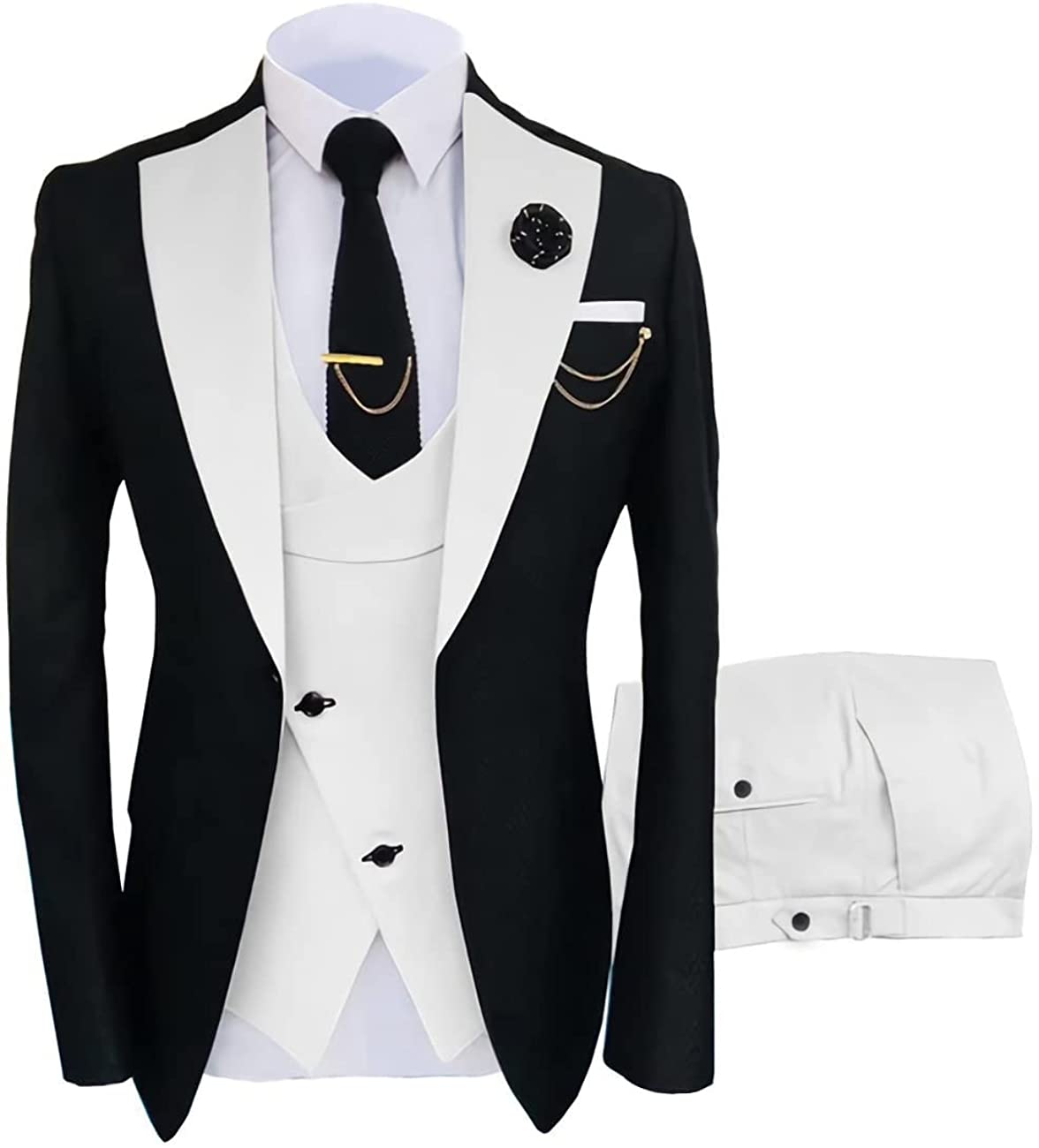 Burgundy Wedding Tuxedos Mens Prom Suits Notched Lapel Slim Fit Wedding Suit For Men Blazers Three Pieces Jacket Vest And Pants Party Business Holiday