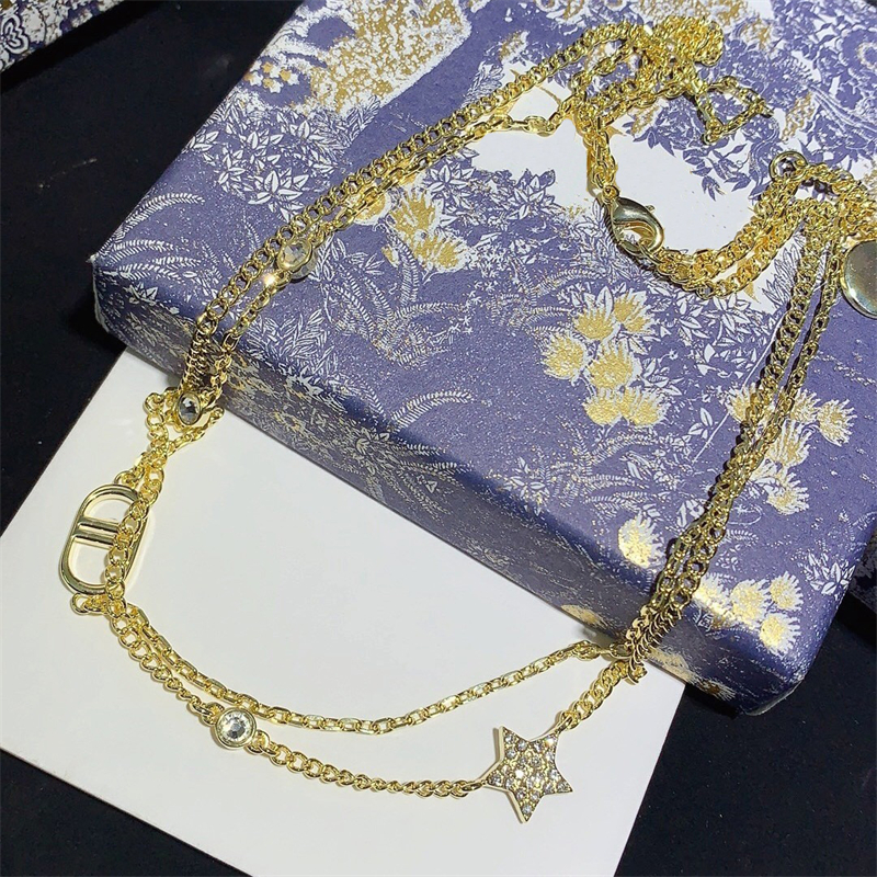 Gold Double Layer Necklace Women Jewelry Diamond Bezel Set Luxury Necklaces Valentines Day Gift Wedding Accessories
Gold Double Layer Necklace Women Jewelry Diamond Bezel Set Luxury Necklaces Valentines Day Gift Wedding Accessories