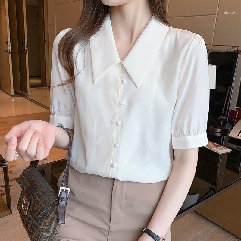 Women' Blouses & Shirts French Shirt Classic Chiffon Blouse Female Plus Size Loose Short Sleeve Lady Simple Style Tops Clothes 2022, Beige
Women' Blouses & Shirts French Shirt Classic Chiffon Blouse Female Plus Size Loose Short Sleeve Lady Simple Style Tops Clothes 2022, Beige