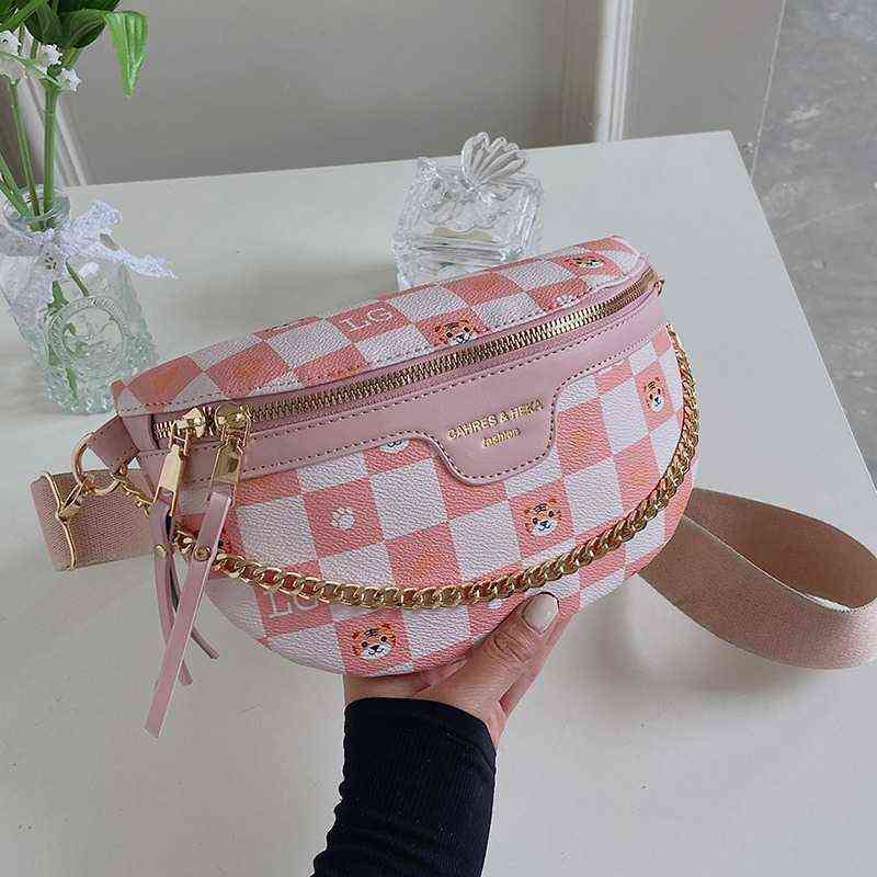 Cute Cartoon Pattern Plaid PU Leather Waist Bags For Women Stylish Chain Packs Female Fanny Pack Wide Strap Crossbody Bag 220527, Red
Cute Cartoon Pattern Plaid PU Leather Waist Bags For Women Stylish Chain Packs Female Fanny Pack Wide Strap Crossbody Bag 220527, Red