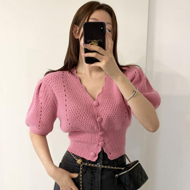 Women's Knits & Tees Luxury Chic Knit Short Sleeve Top Korean Fashion Women Single Breasted Brand Vintage V Neck Puff Hollow Cardigan Sweate, Ivory
Women's Knits & Tees Luxury Chic Knit Short Sleeve Top Korean Fashion Women Single Breasted Brand Vintage V Neck Puff Hollow Cardigan Sweate, Ivory