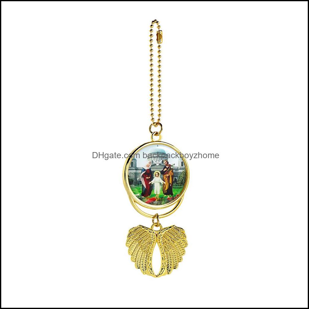 Arts And Crafts Arts Gifts Sublimation Blank Necklace With Chain Aluminum Sier Angel Wings Car Charm Po C Dhswv4302364