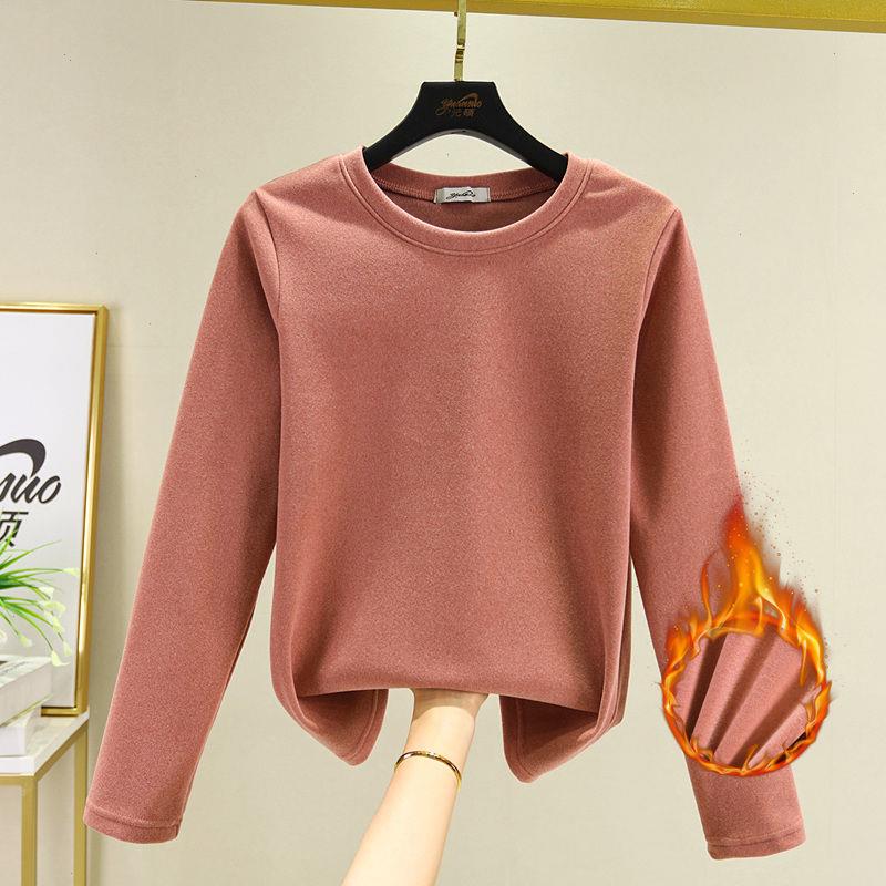 Autumn And Winter German Underwear Velvet Double-sided Warm Bottoming Shirt Womens Plus Thick Round Neck Self-heating Top, Eggplant purple
Autumn And Winter German Underwear Velvet Double-sided Warm Bottoming Shirt Womens Plus Thick Round Neck Self-heating Top, Eggplant purple