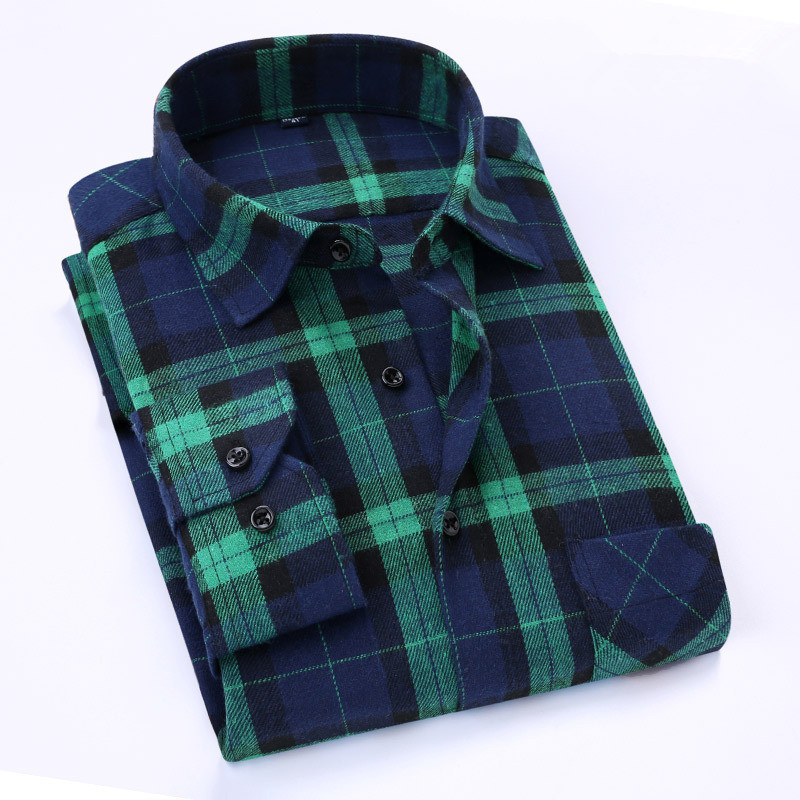 Plaid Shirt Autumn Winter Flannel Red Checkered Men s Long Sleeve Chemise Homme Cotton Male Check s 220322