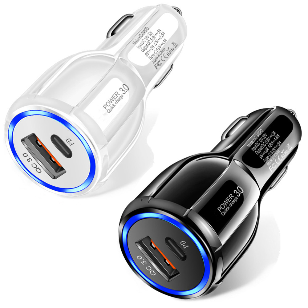 30W Fast Quick Charging PD USB-C QC3.0 Type C Car Charger Auto Power Adapters For Ipad Iphone 12 13 14 Pro Max Samsung Lg chargers