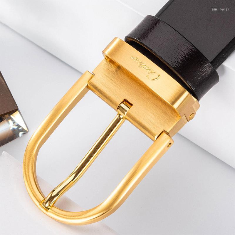 Belts Ciartuar For Men High Quality Genuine Leather Belt Pin Buckle Luxury Designer Waist Strap Jeans Business Gold BeltBelts Emel22