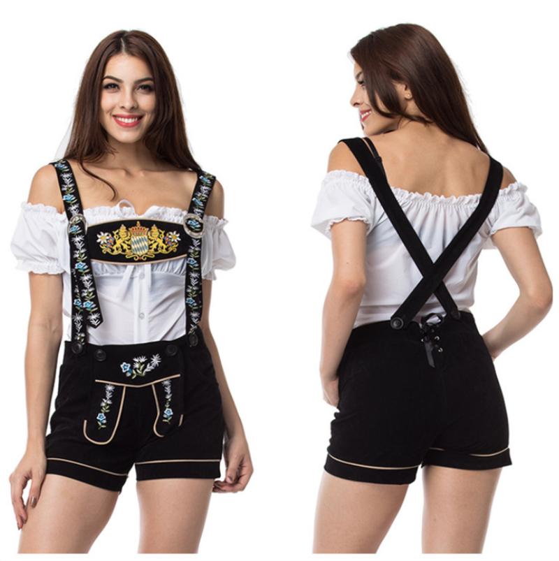 Women' Shorts Summer German Oktoberfest Halloween Cosplay Costume Bavarian Beer Overalls Bar Stage Short-sleeved Maid OutfitWomen, Black
Women' Shorts Summer German Oktoberfest Halloween Cosplay Costume Bavarian Beer Overalls Bar Stage Short-sleeved Maid OutfitWomen, Black