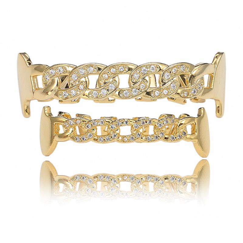 Other Men's Hip Hop Fang Top Bottom Teeth Grillz Set Micro Pave CZ Rhinestone Cuban Chain Dental Grillzs Bling Iced Out Rapper JewelryOt
Other Men's Hip Hop Fang Top Bottom Teeth Grillz Set Micro Pave CZ Rhinestone Cuban Chain Dental Grillzs Bling Iced Out Rapper JewelryOt
