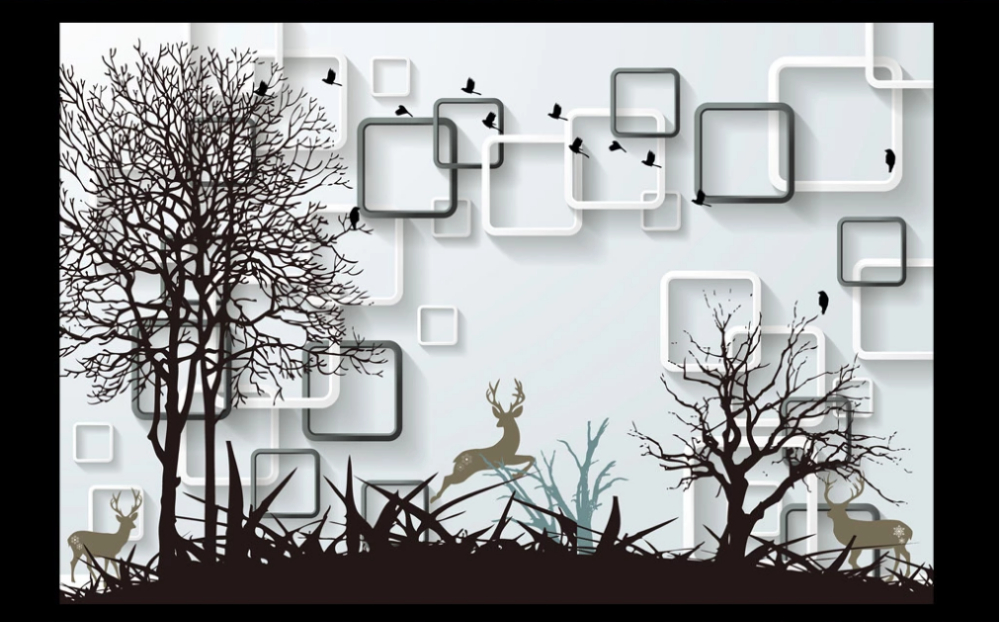 Custom Wallpaper 8d Mural Stereo 3D Abstract Tree 3d wallpapers TV Background Wall Mural