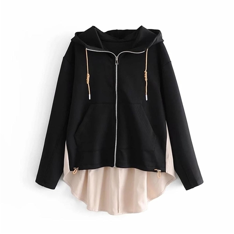 Women Hoodie sweatshirt Long sleeve High neck adjustable drawstring Hem hoodie Fashion Casual Top sweat femme 201216