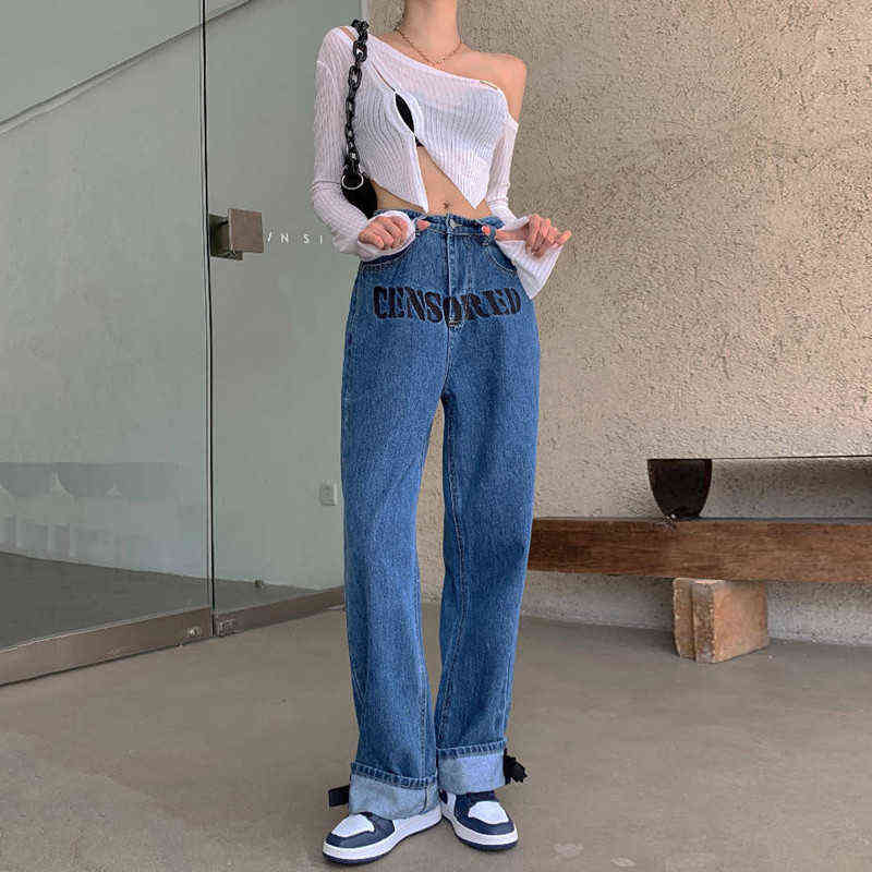 Fashion Letters Embrodery Baggy Jeans Women 2022 Spring Loose Straight Female Denim Trousers Ladies Wide Leg Pants 0167 T220728, Blue
Fashion Letters Embrodery Baggy Jeans Women 2022 Spring Loose Straight Female Denim Trousers Ladies Wide Leg Pants 0167 T220728, Blue