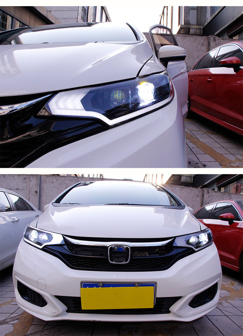 LED Headlight For Honda Jazz Fit Headlight Assembly DRL High Beam Light Streamer Turn Signal 20 14-20 20