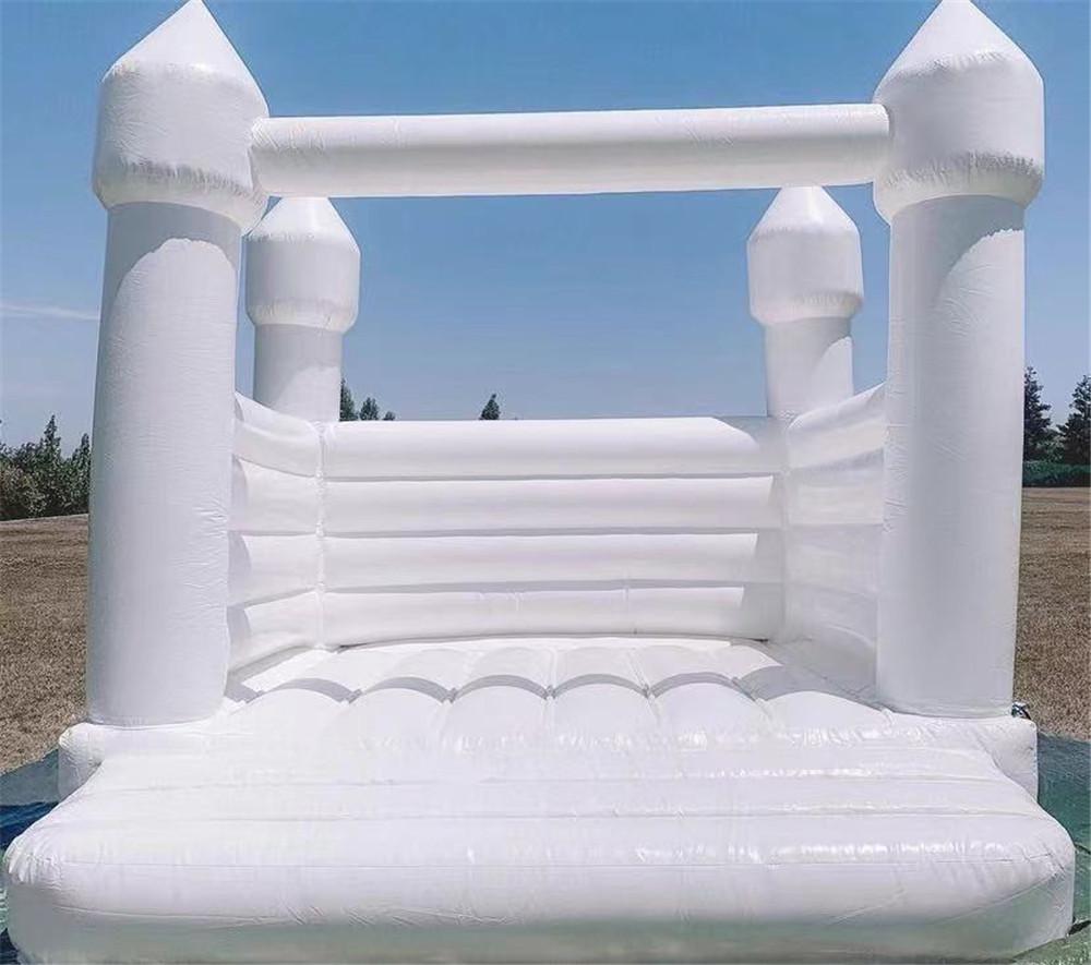 Stylish white jumper Inflatable Wedding Bouncy Castle Bounce House Tent With Air Blower 13x13ft All PVC For Commercial rental