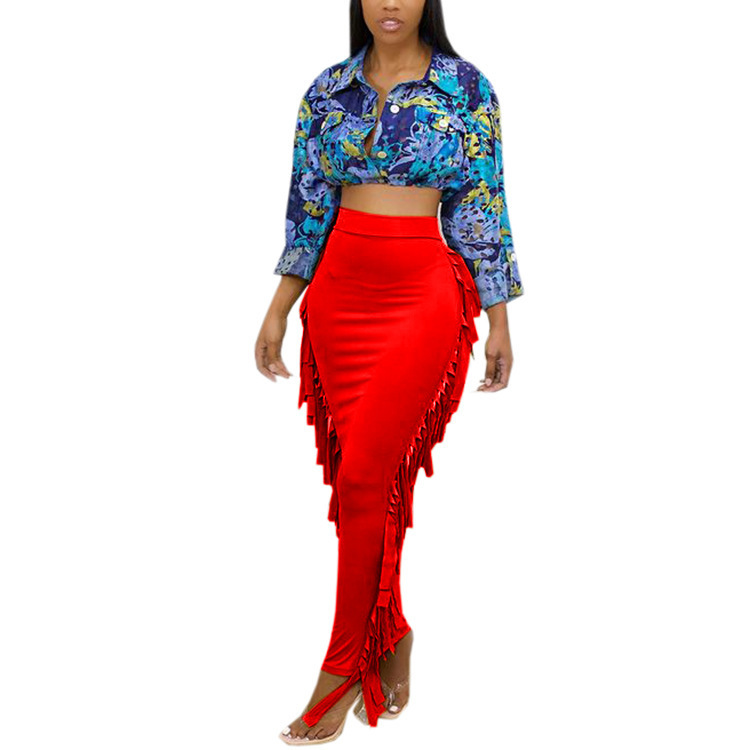 Women Summer Casual Sexy Solid Long Maxi Skirt Party Club Female Beach Femme 220317