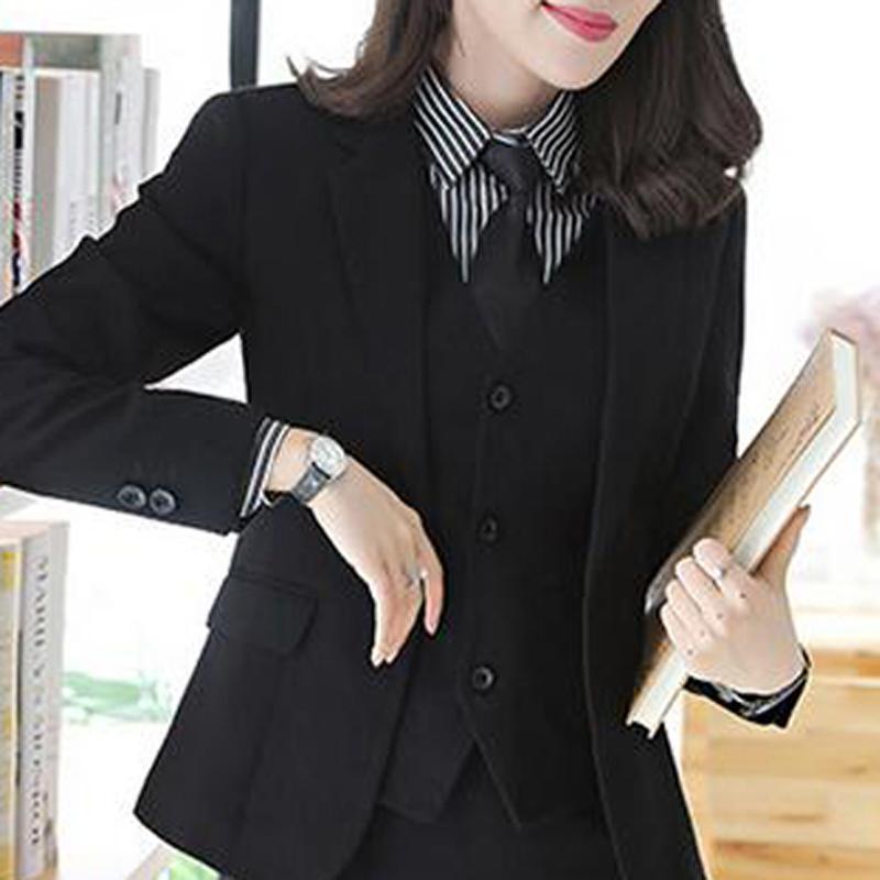 Women's Two Piece Pants Fashion Lady Suit 3-piece Office Work Uniform Business Formal Black Casual Jacket TrousersWomen's
Women's Two Piece Pants Fashion Lady Suit 3-piece Office Work Uniform Business Formal Black Casual Jacket TrousersWomen's