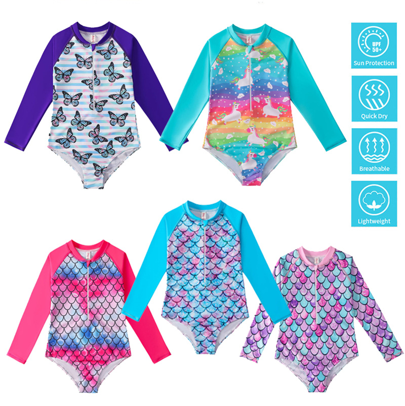 Children's Swimwear Girls Mermaid Swimsuits Baby Pool Beach Wear Kids One-piece Long Sleeve Rash Guard Bathing suit Sun Protection swim wear
Children's Swimwear Girls Mermaid Swimsuits Baby Pool Beach Wear Kids One-piece Long Sleeve Rash Guard Bathing suit Sun Protection swim wear