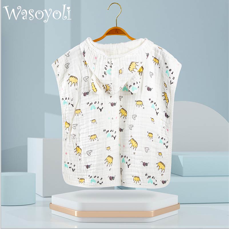 Wasoyoli Baby Hooded Bathrobes 75x135cm Kids Beach Towels 6 Layers Muslin Cotton 4 to 8 Years Sleeveless Cloak Bath Wraps Girls Boys Children Care Products
Wasoyoli Baby Hooded Bathrobes 75x135cm Kids Beach Towels 6 Layers Muslin Cotton 4 to 8 Years Sleeveless Cloak Bath Wraps Girls Boys Children Care Products