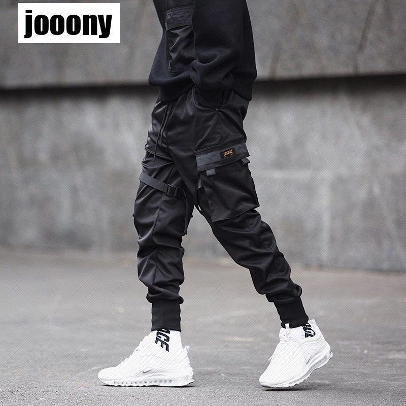 Mens Cargo Pants Joggers Hip Hop Techwear Male Japanese Streetwear Harem Jogging Trousers For Plus size 220330