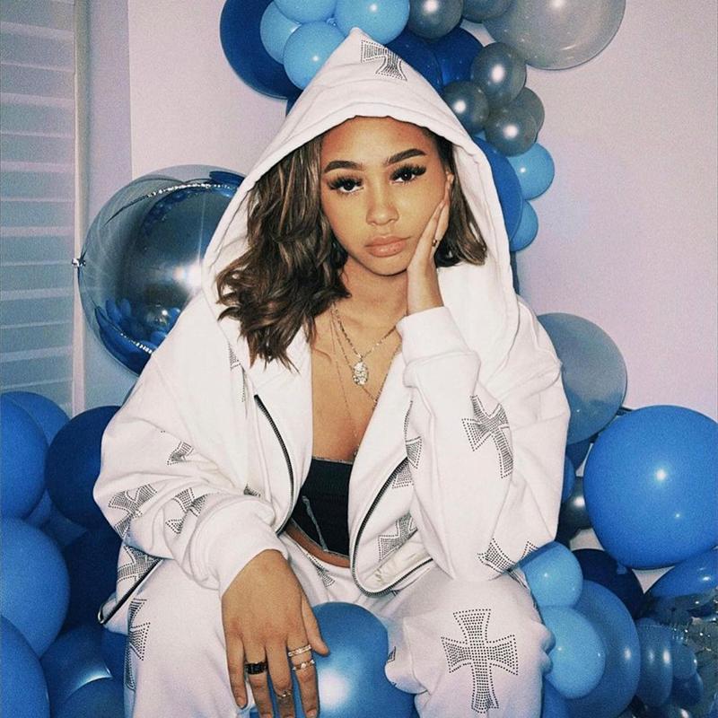 Women' Tracksuits Tracksuit Women Cross Rhinestone Top And Shorts Hoodie Sweatshirts With Hip Joggers Fashion 2 Piece Set Outfit For Me, Black pant
Women' Tracksuits Tracksuit Women Cross Rhinestone Top And Shorts Hoodie Sweatshirts With Hip Joggers Fashion 2 Piece Set Outfit For Me, Black pant