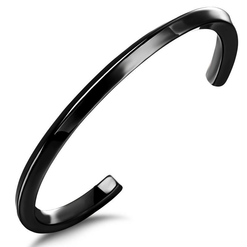 Classic Design Rose Gold Plated Stainless Steel Line Bangle Bracelet for Men Women Lovers Gift