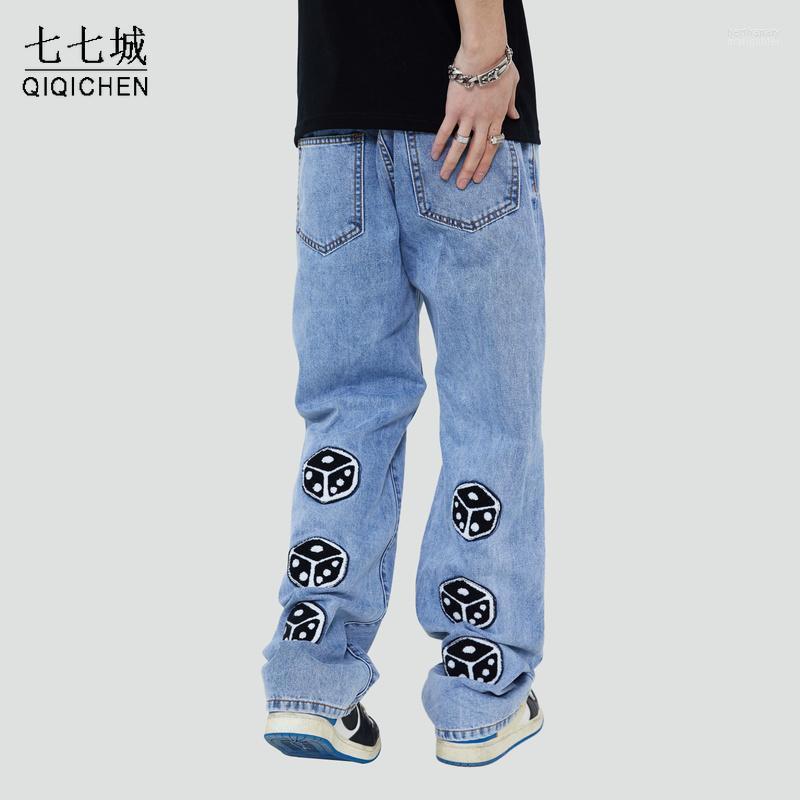 Men' Jeans High Street Pant Men Dice Letter Embroidery Hip Hop Harajuku Straight Denim Pants Male Loose Casual Trousers Unisex Autumn 2022M, Black
Men' Jeans High Street Pant Men Dice Letter Embroidery Hip Hop Harajuku Straight Denim Pants Male Loose Casual Trousers Unisex Autumn 2022M, Black