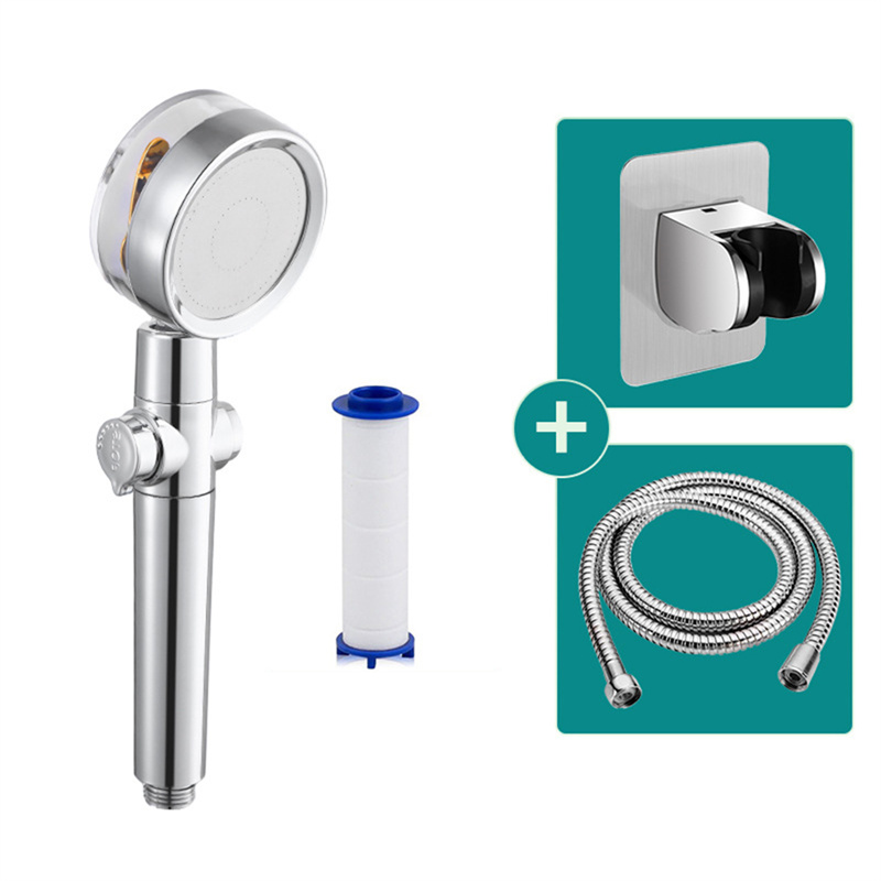 Epacket 360 Rotated High Pressure Turbocharged Shower Head With Holder Hose Filter Bathroom Handheld Pressurized Massage Rainfall 4995135