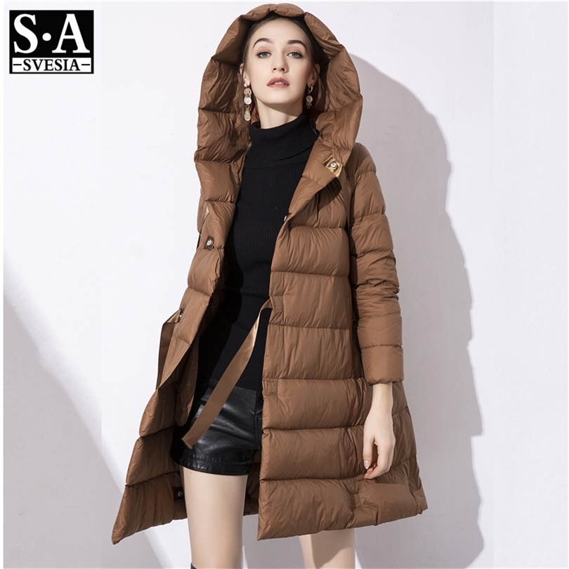 Winter women's down coats jacket new hooded style long fashion white duck down jackets coat, Brown
Winter women's down coats jacket new hooded style long fashion white duck down jackets coat, Brown