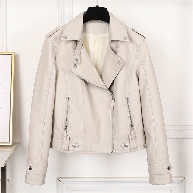 Aelegantmis Fashion Slim Women Faux Leather Jacket Casual Biker Motorcycle Jackets Female Punk Streetwear Spring Autumn Coat 201214, Beige
Aelegantmis Fashion Slim Women Faux Leather Jacket Casual Biker Motorcycle Jackets Female Punk Streetwear Spring Autumn Coat 201214, Beige