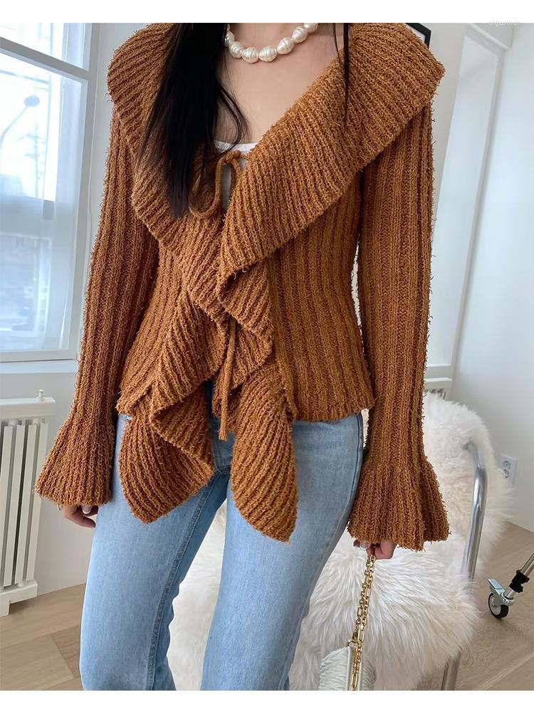 Women' Knits & Tees Fashion Women Big Wave Lapels Cardigan Sweater Vintage Flare Sleeve Slim Ladies Autumn OuterwearWomen' Olga22, Green
Women' Knits & Tees Fashion Women Big Wave Lapels Cardigan Sweater Vintage Flare Sleeve Slim Ladies Autumn OuterwearWomen' Olga22, Green