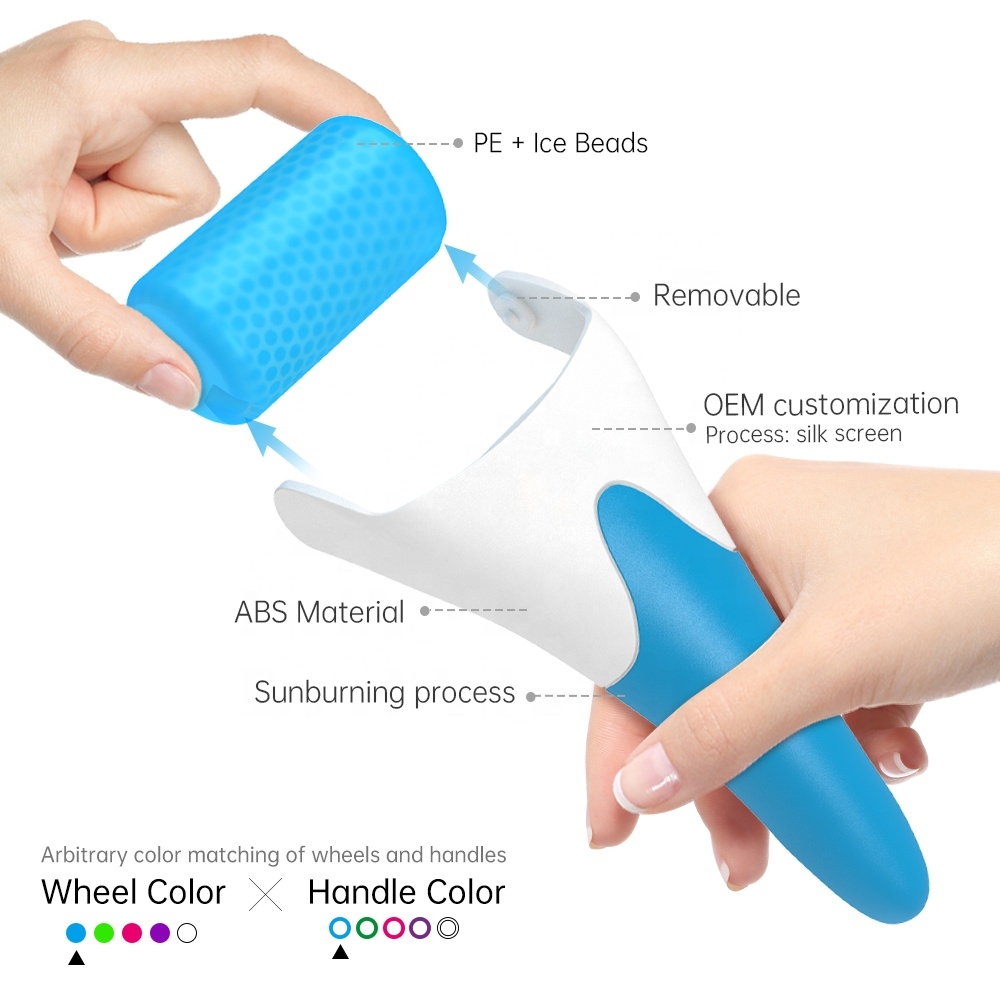 Derma Ice Roller Facial Lift Pain Relief Skin Tool Non-needle Freezing 4 Color Cooling Body Face Eyes Treatment Lift Massager Preventing Wrinkle For H