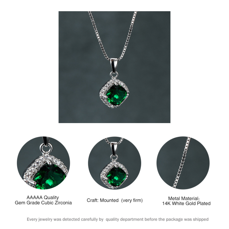 Beautiful Emerald Sapphire Purple Gemstone Pendant Necklace Fine Jewelry Necklaces for Engagement Gift