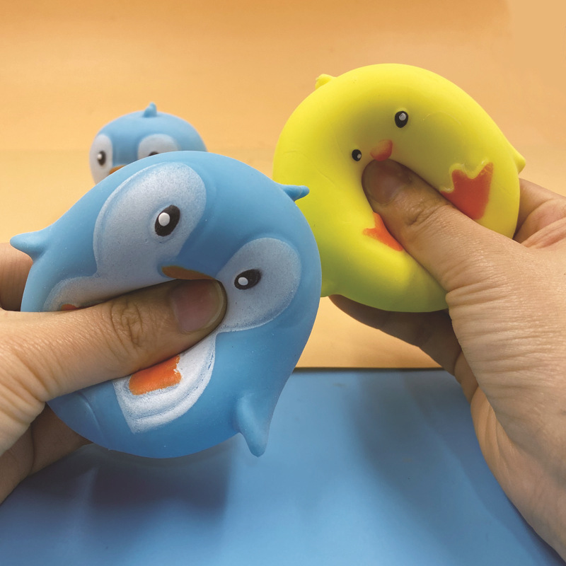 Fidget Toys Squishy Creative Decompression Vent Ball Penguin Squeeze Kneading Music New Strange Flour Ball TPR Children's Toy