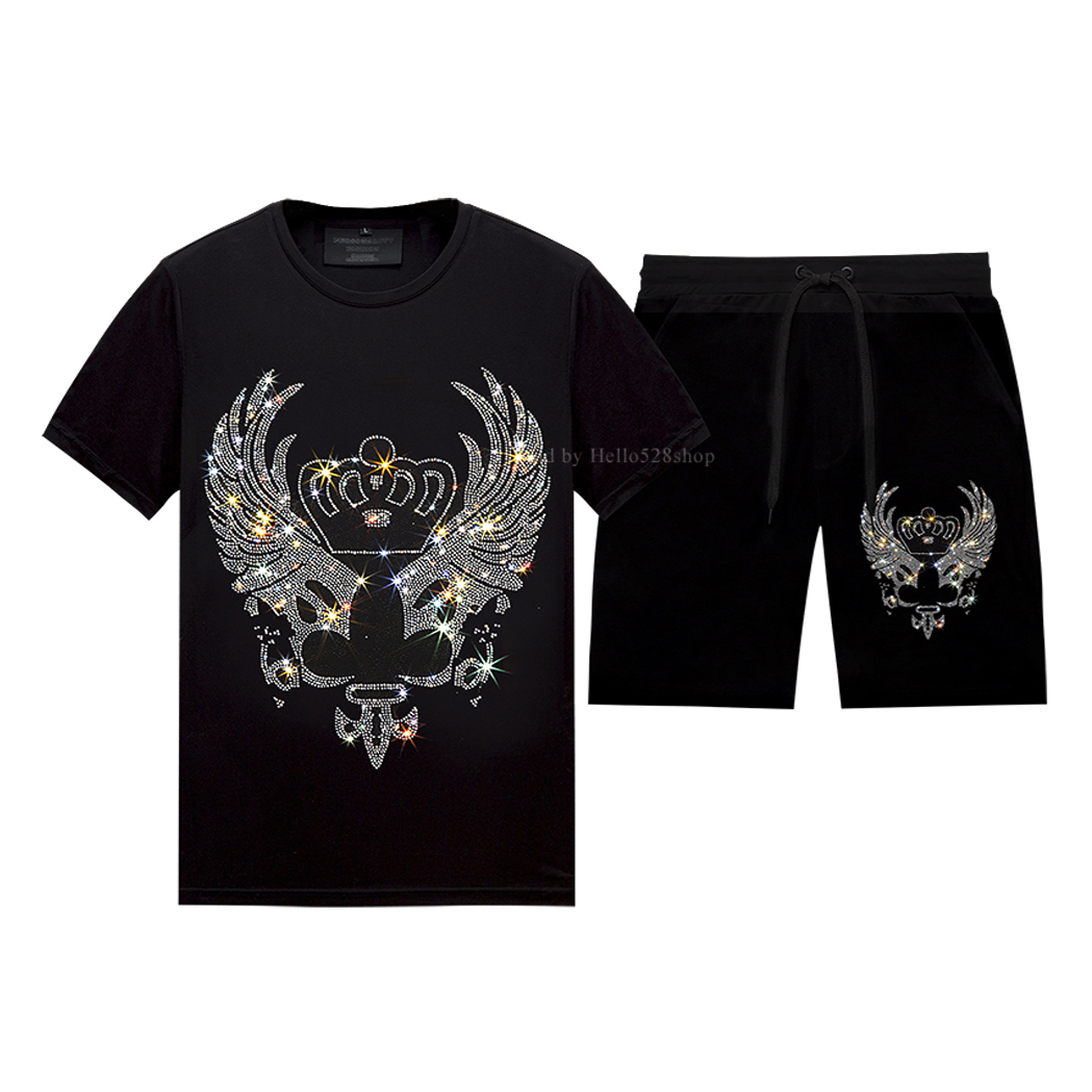 Summer Casual Mens Rhinestone Tracksuit Short-sleeve T Shirts & Shorts Set - Designer Tracksuits Crew Neck Tops Tee Pants Mercerized Cotton Unisex, 203
Summer Casual Mens Rhinestone Tracksuit Short-sleeve T Shirts & Shorts Set - Designer Tracksuits Crew Neck Tops Tee Pants Mercerized Cotton Unisex, 203