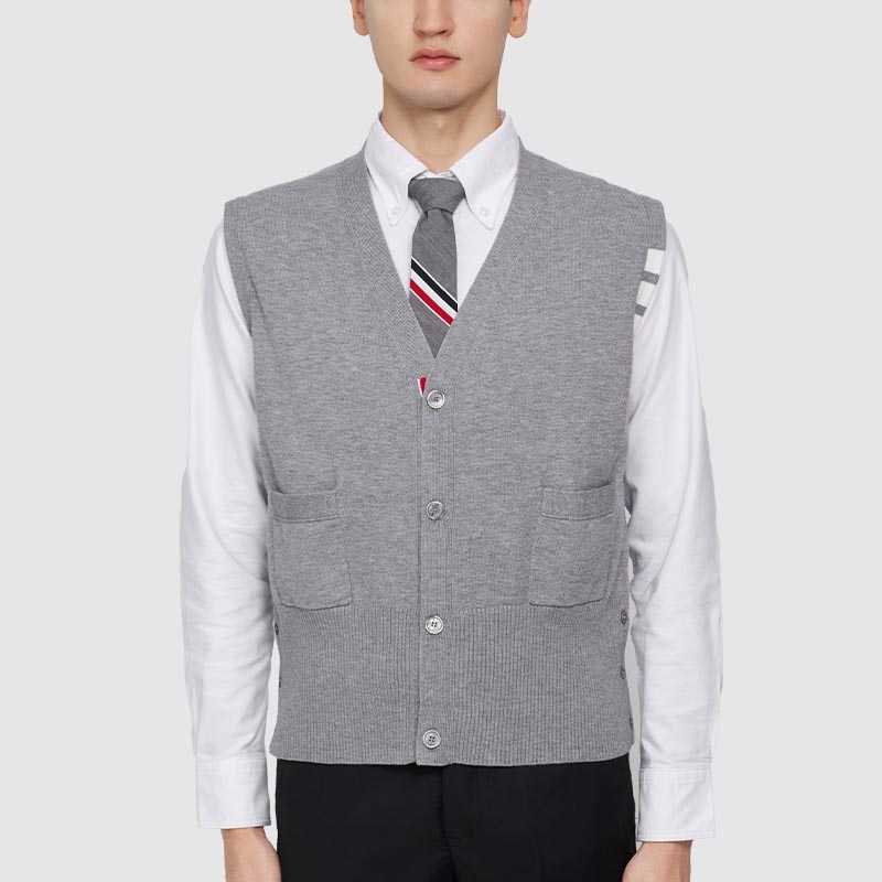 Tb Thom Knitted Vest Men Sweaters Fashion Brand Female Sleeveless Casual Wool Cotton with v Neckline Cardigans Sweater, Dark grey
Tb Thom Knitted Vest Men Sweaters Fashion Brand Female Sleeveless Casual Wool Cotton with v Neckline Cardigans Sweater, Dark grey