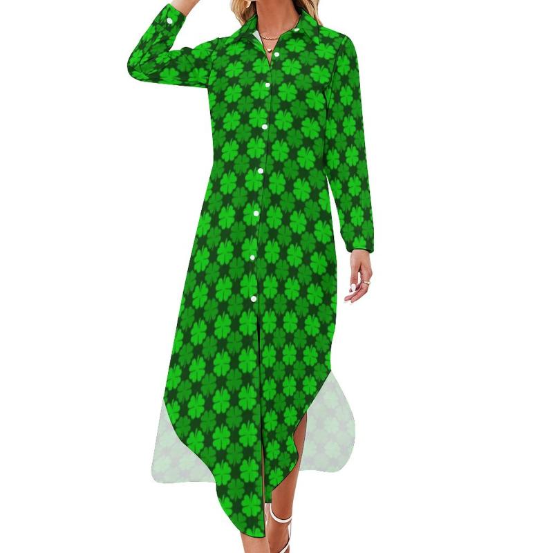 Casual Dresses St Patricks Day Chiffon Dress Shamrock Pattern Elegant Women Long Sleeve Stylish V Neck Big Size DressCasual, Style-6
Casual Dresses St Patricks Day Chiffon Dress Shamrock Pattern Elegant Women Long Sleeve Stylish V Neck Big Size DressCasual, Style-6