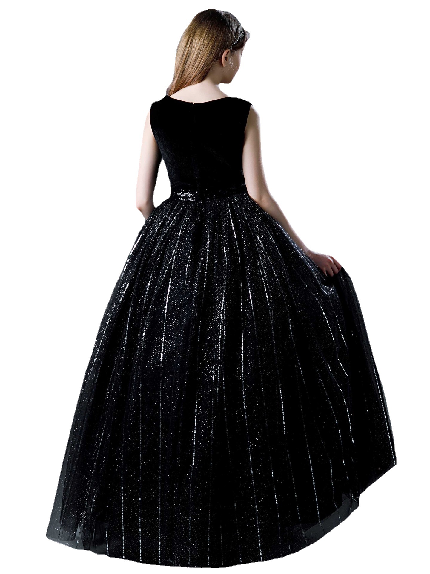 2023 Cute Flower Girls Dresses For Weddings Jewel Neck Sleeveless Hand Made Flowers Floor Length Back With Bow Princess Birthday Children Girl Pageant