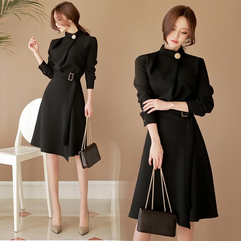 Casual Dresses Chic Half High Collar Solid A-Line Dress Women 2022 Autumn Fashion Elegant OL Long Sleeve Waist Tie Female, Black;gray
Casual Dresses Chic Half High Collar Solid A-Line Dress Women 2022 Autumn Fashion Elegant OL Long Sleeve Waist Tie Female, Black;gray
