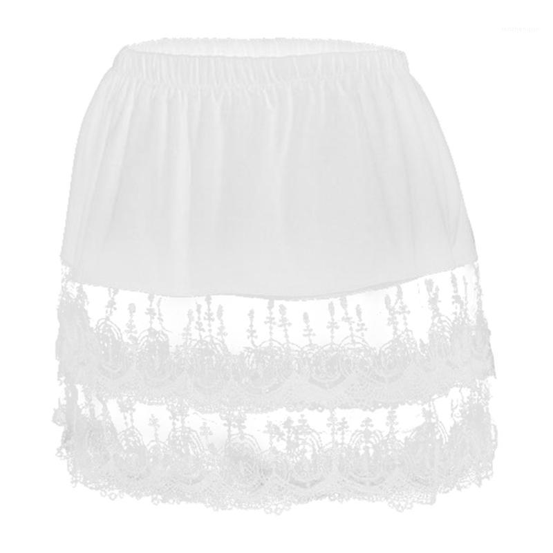 Skirts Women Solid Color Elastic Waist Layered Tiered Sheer Lace Trim Extender Half Slip Mini Skirt, Black 
Skirts Women Solid Color Elastic Waist Layered Tiered Sheer Lace Trim Extender Half Slip Mini Skirt, Black