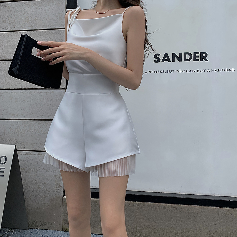 Elegant Black High Waisted Wide Leg Shorts for Women Summer Loose Baggy Thin Casual Short Pants Snack Shorts for Women 220419Z