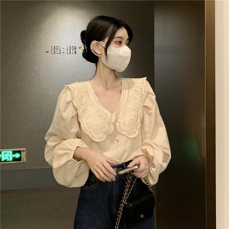 Women's Polos Price Sweet Lace Hollow Top Versatile Loose Slimming Sense Of Design Niche ShirtWomen's Women'sWomen's, Apricot
Women's Polos Price Sweet Lace Hollow Top Versatile Loose Slimming Sense Of Design Niche ShirtWomen's Women'sWomen's, Apricot