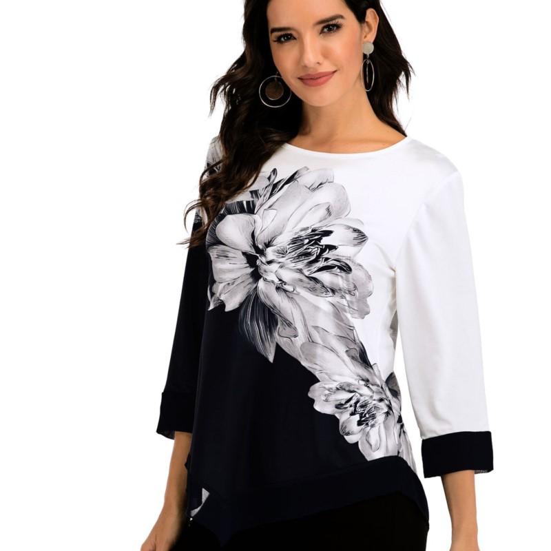 Women' Blouses & Shirts Fashion Women Spring Floral Print Irregular Hem Blouse 5XL Big Size Clothing Casual 3/4 Sleeve Shirt OversizedWomen, 049 white
Women' Blouses & Shirts Fashion Women Spring Floral Print Irregular Hem Blouse 5XL Big Size Clothing Casual 3/4 Sleeve Shirt OversizedWomen, 049 white