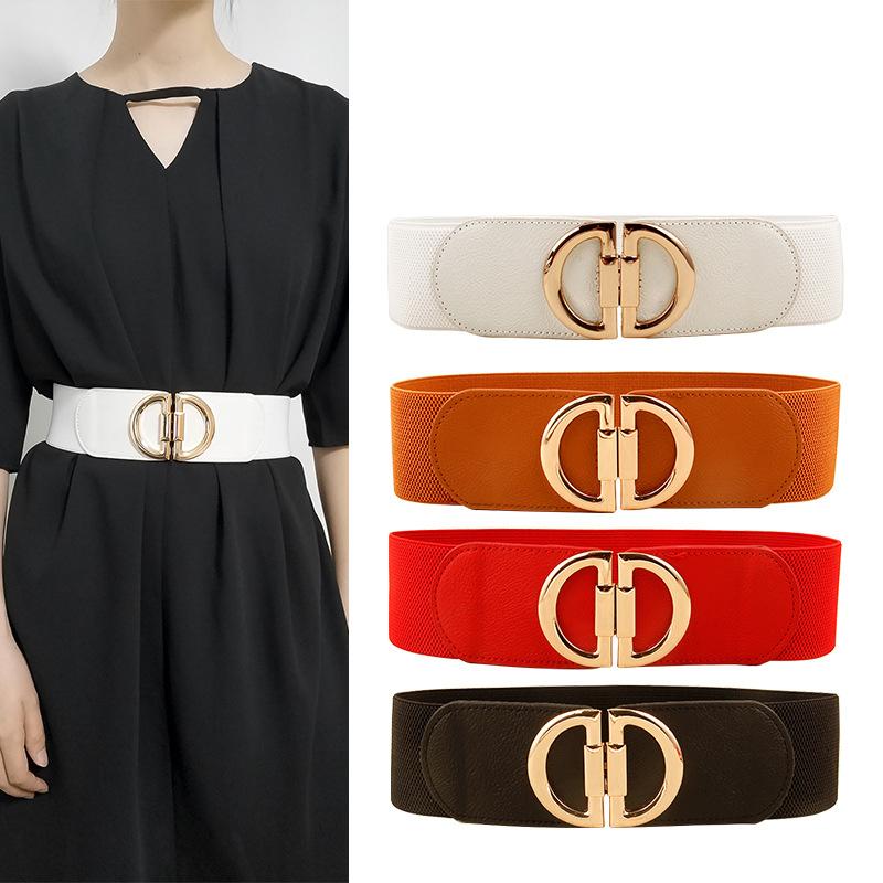 Belts Elastic Double Buckle Leather Wide Belt Ladies Retro D Dress Tunic Coat Girdle Red Black For Women Designer
Belts Elastic Double Buckle Leather Wide Belt Ladies Retro D Dress Tunic Coat Girdle Red Black For Women Designer