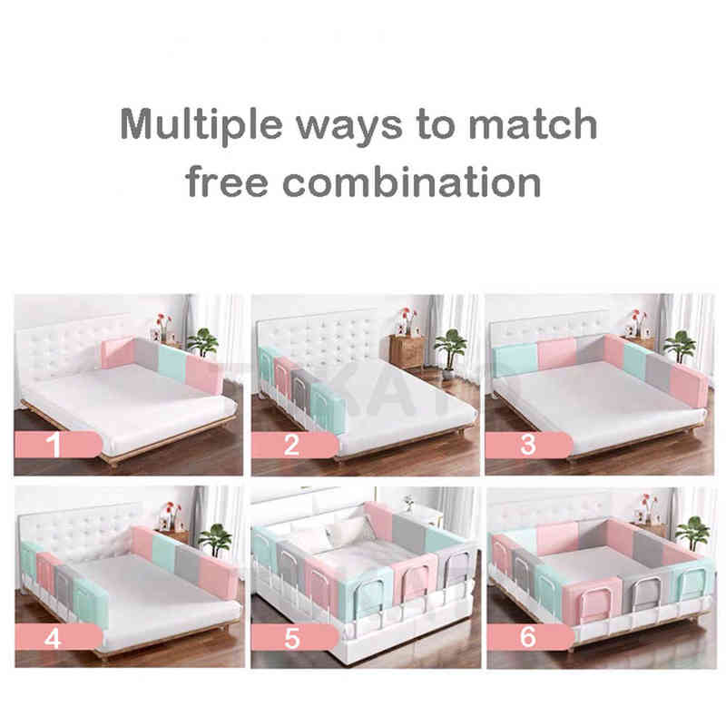 28cm Height Baby Bed Bumper Crib Rail Guard Adjustable Anti-collision Children's Bed Fence Barrier General Soft Gate Crib G220421